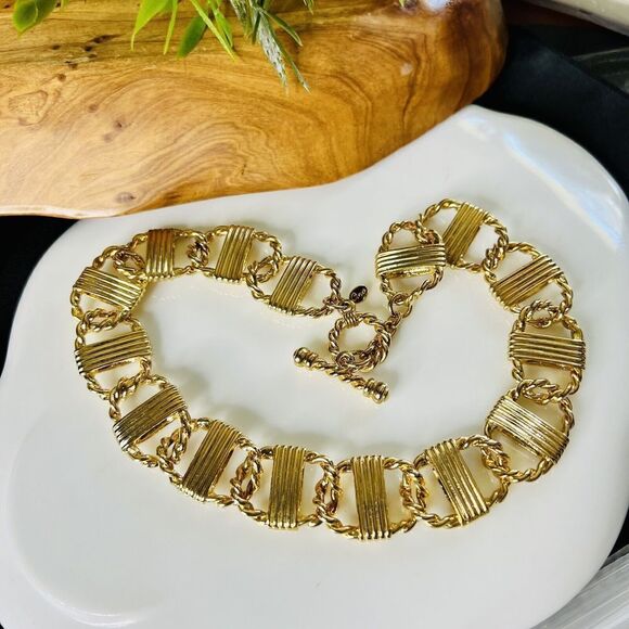 Vintage CIRO Bold Gold Plate Chunky Luxury Choker Necklace Wide Heavy 145gr 1343 - Picture 4 of 16